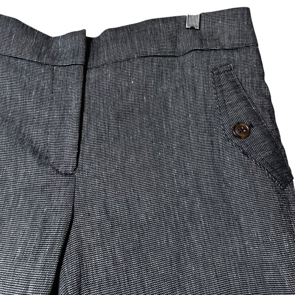 Ann Taylor Loft Marisa Trousers 8T Gray Black Weave Wide Leg Pockets Career Pant - Picture 5 of 15